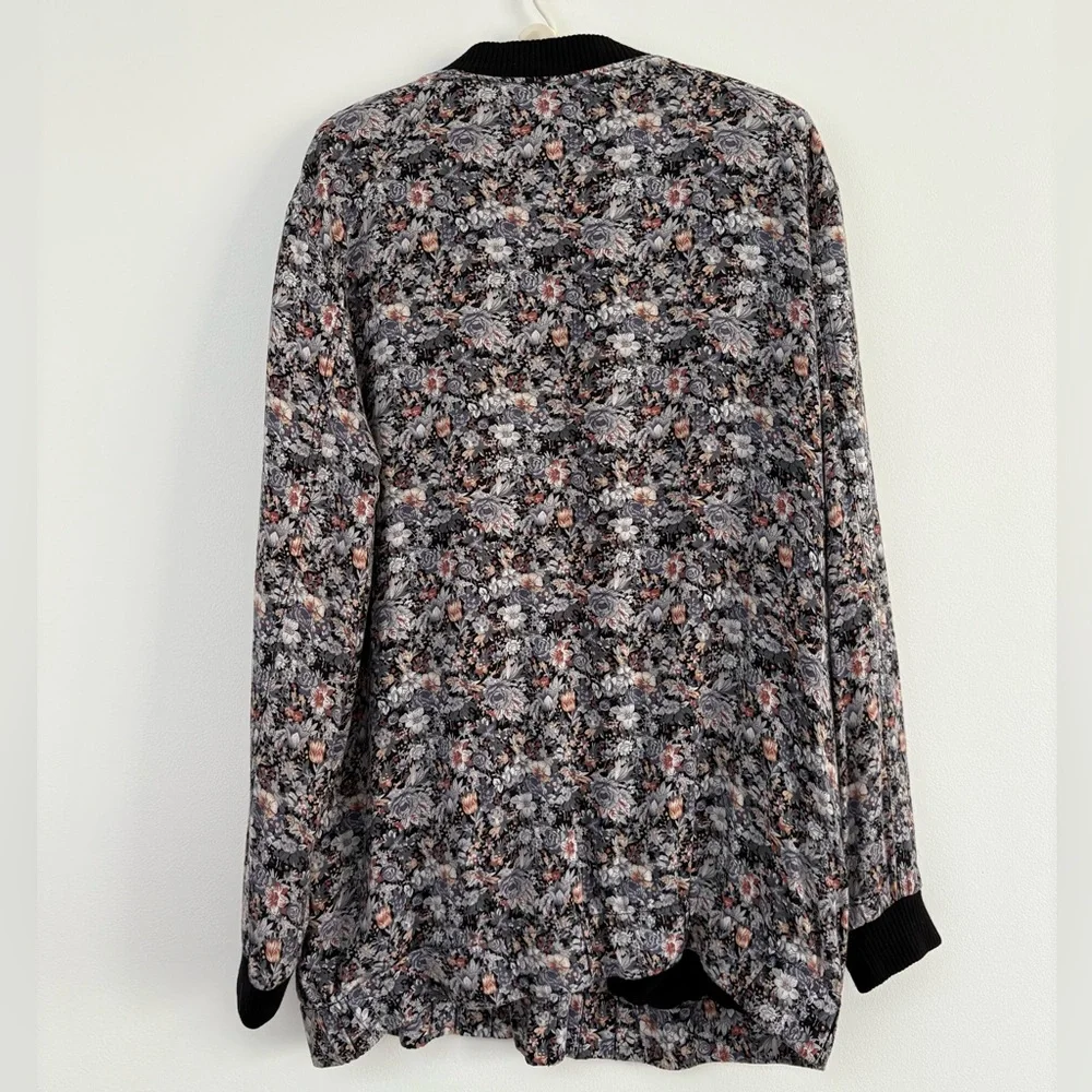 Free People Floral Oversized Bomber Jacket Size Medium